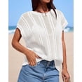 thumbnail image 3 of FreshPretty Sweater Vest Women Crochet Top Cap Short Sleeve Sweater 2026 Spring Summer Knit Shirt Pullover Beach Vacation Outfits, 3 of 9