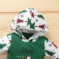 thumbnail image 3 of Jtckarpu My First Christmas Baby Girl Boy Outfit One-Piece Hooded Romper , Elk & Trees Letter Printed Graphic Onesie, 3 of 6