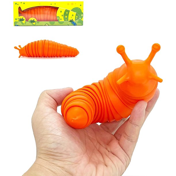 Fidget Slug 3d Impreso Articulado Sticky Stretch Slug Fidget Trick Toy Juguetes sensoriales para babosas articuladas autistas - Fidget Toygreen
