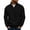 Black, variant on Men's Half Zip Stand Collar Long Sleeve Sweatshirt with Kangaroo Pocket Solid Color Casual Pullover Top
