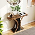 thumbnail image 2 of Gymax Console Table 40'' Rectangular Entryway Table w/Geometric Frame for Living Room Rustic Brown, 2 of 10