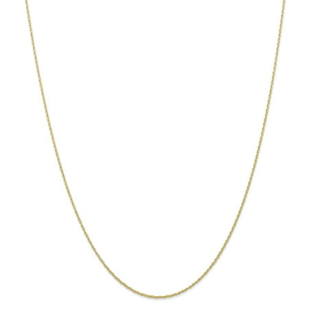 10k Yellow Gold 0.7 mm Carded Cable Rope Chain Necklace 20inch