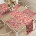 thumbnail image 2 of Ambesonne Purple Rose Table Runner & Placemats, Romantic Floral Art, Placemat 4 pcs + Runner 14"x72", Peach Coral and Dark Magenta, 2 of 2