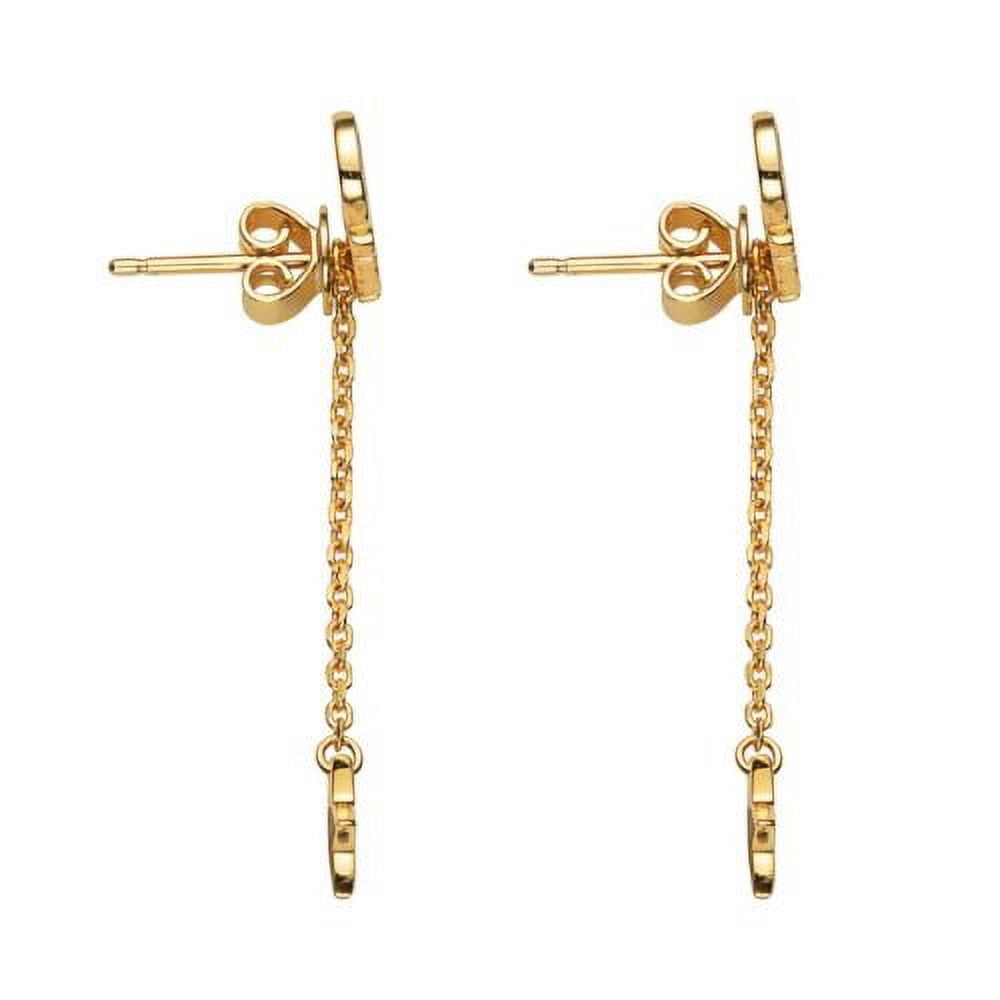 Personalized Planet Women's Gold over Sterling Name with Star Charm Dangle Crawler Earrings