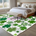 thumbnail image 4 of Large Area Rugs for Living Room Bedroom, St Patricks Day 5'x8' Rug Washable Carpet Runner Indoor Outdoor, Shamrock Grey Green Spring Modern Leaf Non Slip Floor Mats Rug for Kitchen, Bathroom, 4 of 8