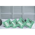 thumbnail image 2 of Ambesonne Green Throw Pillow Cover 4 Pack, Skull Shark Marine Words, 18", Green White, 2 of 5