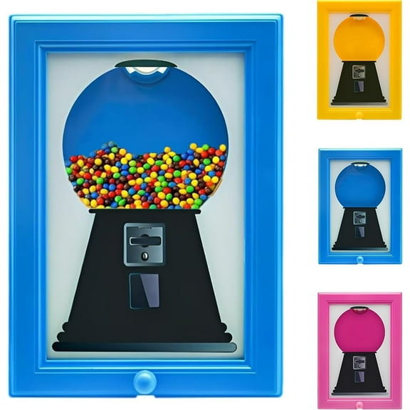 Candy Dispenser Picture Frame, Hanging Photo Frame Candy Machine Dispenser the handy gumball machine jar picture wall mounted Handy Fast Distribution Candies, Nuts, Dog & Cat Treats