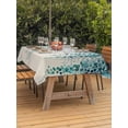 thumbnail image 3 of Outdoor Tablecloth with Umbrella Hole for Patio/Picnic/Party, Blue Eucalyptus Leaves Waterproof Table Cloth Rectangle Table Cover Washable, Weeping Summer Botanical Watercolor Rustic (54"x 80"), 3 of 8