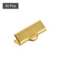 thumbnail image 3 of Unique Bargains 50Pack Ribbon Crimp Clamp Ends 16mm Cord End Clasp for DIY Craft Gold Tone, 3 of 7