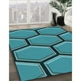 thumbnail image 3 of Ahgly Company Machine Washable Indoor Rectangle Transitional Teal Green Area Rugs, 3' x 5', 3 of 7