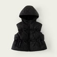 thumbnail image 2 of Besolor Toddler Kids Girls Clothes Puffer Vests Fall Winter Fleece Lined Thicken Warm Sleeveless Zipper Hoodies down Jackets with Pocket(3-4 Years,Black), 2 of 7