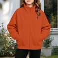 thumbnail image 2 of Zip up Sweatshirt Jackets for Girl - Fall Fleece Stand Neck Jacket with Pockets - Long Sleeve No Hood Outerwear, 2 of 7