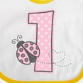 thumbnail image 4 of Inktastic Pink Ladybug 1st Birthday Girls Baby Bib, 4 of 4