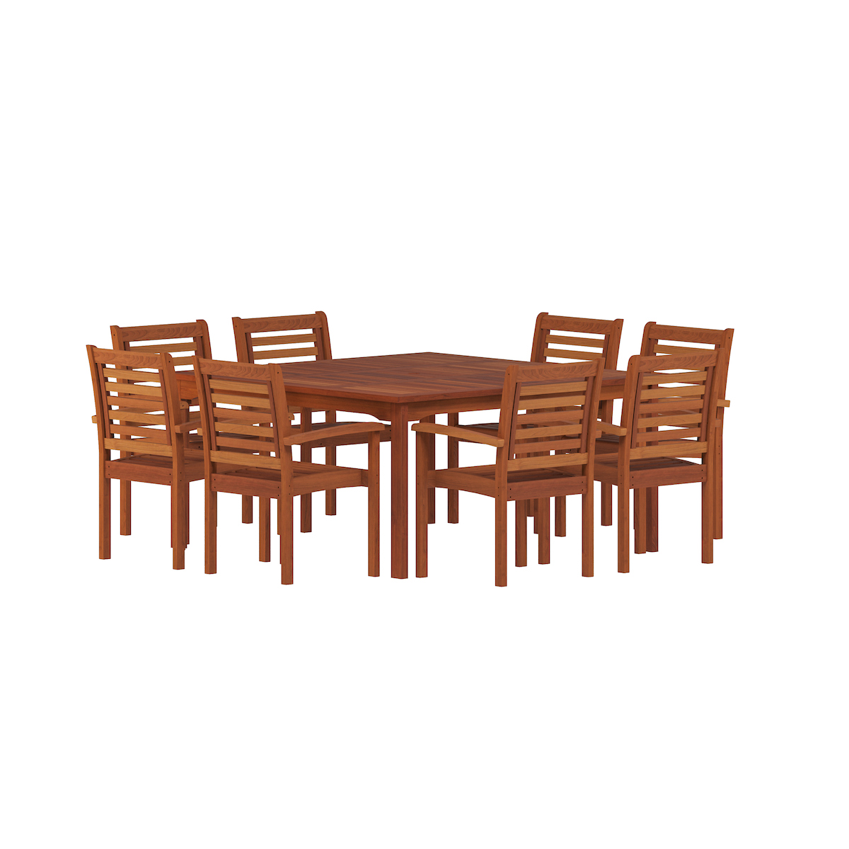 Milano 9-Piece Square Patio Dining Set, Solid Wood 100% FSC Certified - image 2 of 11
