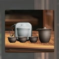thumbnail image 1 of Juego de té de viaje con bolsa de transporte, elegante y ligero juego de tetera china de kungfu con tazas de té para regalo de cumpleaños, oficina o Color sólido, 1 of 9