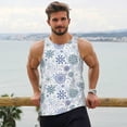thumbnail image 6 of Fuzoiu Retro ice blue snowflakes Print Men's Workout Tank Tops,Sleeveless Gym Shirt Quick Dry,Fitness Bodybuilding T-Shirt,Muscle Athletic Workout Tee-Large, 6 of 7
