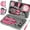 Pink: 24-Piece Set, variant on 13/24Pcs Household Repair Tool Kit Multi-Purpose Pink Home Hand Tool Set with Storage Case Durable Hammer and Allen Key Set with Electrical Tape Screwdriver Test Pen Plier Bits