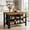 BLACK AND BRWON, variant on Tribesigns 55.1-Inch Kitchen Island with Storage Shelves, Farmhouse Island Table with Large Countertop and Leg Room for Kitchen & Dining Room (Dark Brown)