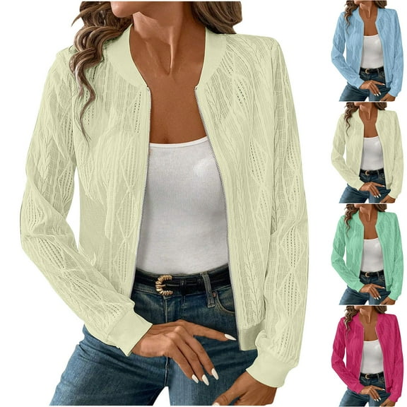 Miluxas Womens Long Sleeve Knitted Zip up Sweater Cardigans Solid Casual Lightweight Zipper Sweatshirts Jacket Yellow XL(XL)