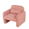 thumbnail image 6 of New Stylish Pink Teddy Fleece Accent Chair - Minimalist Single Sofa with Arms, Anti-Static Fabric & 350lb Capacity for Living Room/Bedroom, 6 of 8