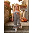 thumbnail image 4 of RUINIXCW Baby Girls Halloween Plaid Overalls Embroidery Sleeveless Flared Jumpsuit Suspender Pants for Toddler, 4 of 8