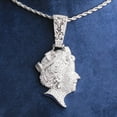 thumbnail image 3 of DUBSS Iced Out Queen Head Necklace Pendant for Men Real Gold Plated 5A Cubic Zirconia Hip Hop Jewelry, 3 of 5