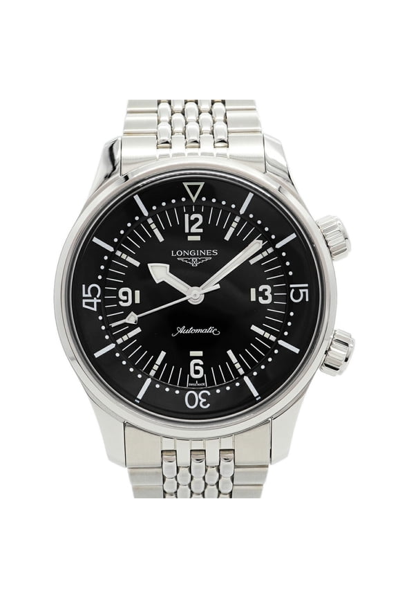 Pre-Owned Longines Legend Diver L3.764.4.50.6 Black Dial Men's Watch