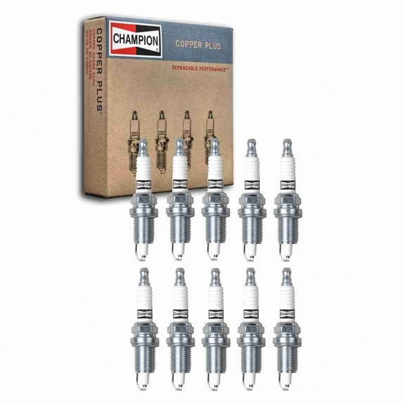 10 pc Champion 438 Copper Plus Spark Plugs for RC12ECC ZFR5N Ignition Wire Secondary Fits select: 1999-2004 JEEP GRAND CHEROKEE, 1999-2006 JEEP WRANGLER / TJ