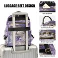 thumbnail image 4 of JIALIOU Mini Backpack Purse for Women Quilted Casual Daypack Small Travel Shoulder Bag, Elegant Cat with Lilac Flowers Hat, 4 of 7