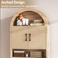 thumbnail image 5 of AHB Over Toilet Storage Cabinet with Doors and Shelves, Freestanding Bathroom Space Saver Organizer, 7.72"L x 23.7"W x 69.06"H, Wood Color, 5 of 8