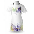 thumbnail image 3 of Floral Apron Classic Petals Pastel Toned Seasonal Florets Blooming Flowers Spring Print, Unisex Kitchen Bib Apron with Adjustable Neck for Cooking Baking Gardening, Purple Pale Green, by Ambesonne, 3 of 3
