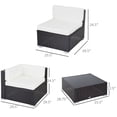 thumbnail image 2 of 7-Piece Cream White Rattan Wicker Patio Sofa Set with Coffee Table - Outdoor Sectional for Garden, Deck & Yard - Durable PE Rattan & Steel Frame, 2 of 7
