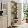 thumbnail image 5 of Leumius 72.4" Tall Storage Cabinet Tall Storage Cabinet with 8 Doors and 4 Shelves ,Bookshelf for Living Room, Kitchen, Dining Room, Office White, 5 of 9