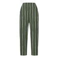 thumbnail image 3 of Women's Pants Ladies Striped Pocketed Straight Tube Loose Stretch Yoga Color Contrast Long Pant Slacks for Women AG L, 3 of 5