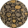 thumbnail image 1 of Ahgly Company Machine Washable Indoor Round Abstract Charcoal Black Area Rugs, 4' Round, 1 of 7