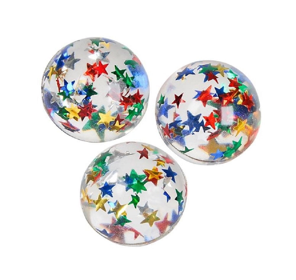 100ct 32mm Glitter Star Super Bouncy Ball, 100 Dozen Balls By