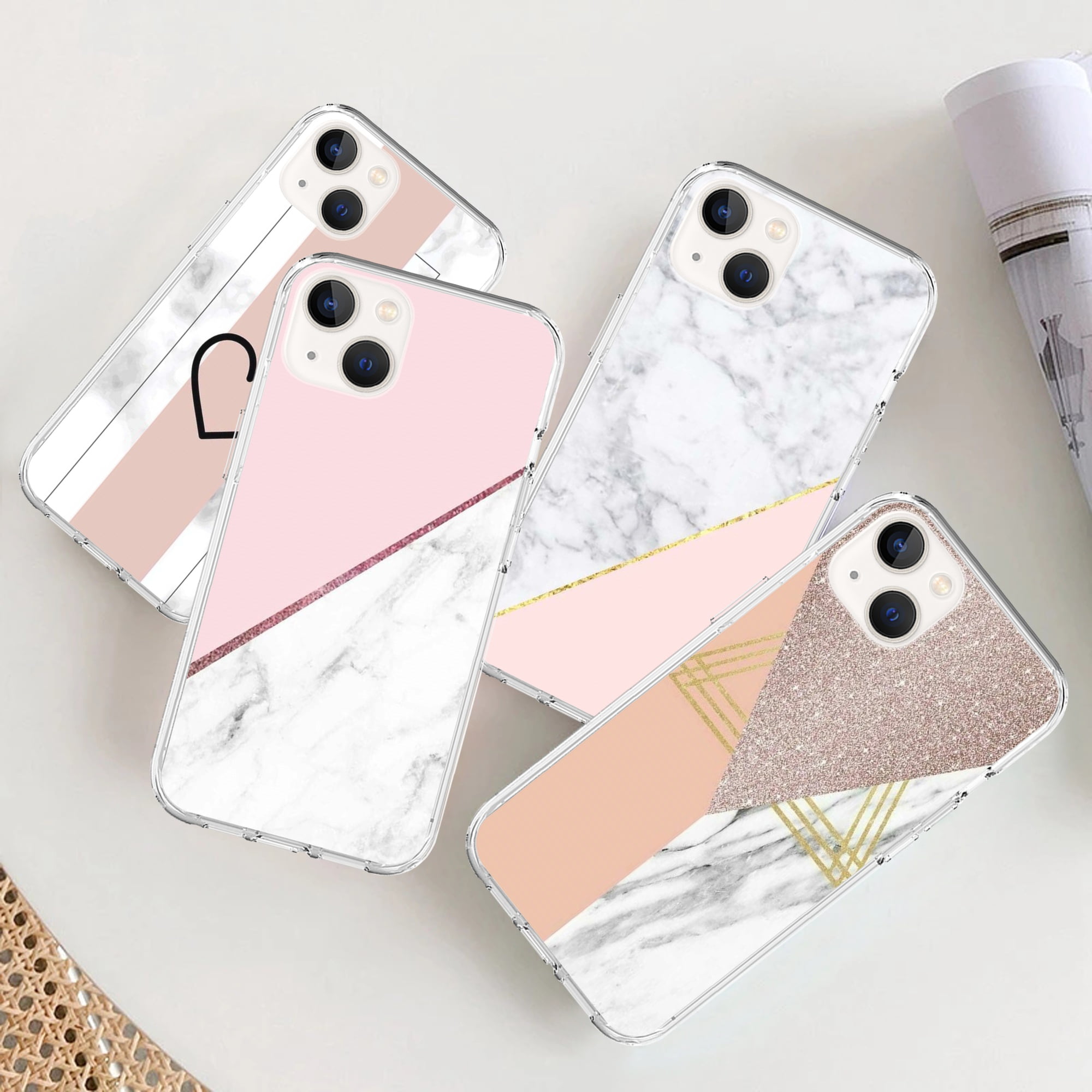 Pink Marble Phone Case Huawei M141 8 11 Fits Iphone 6 Xr Blue SE Samsung Xs Aesthetic Classic Elegant Cover Black 12 7
