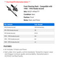 thumbnail image 2 of Front Steering Rack - Compatible with 1990 - 1993 Honda Accord 1991 1992, 2 of 2