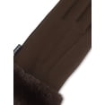 thumbnail image 4 of Isotoner Women's Ultraplush Spandex Gloves with Faux Fur Cuff, Brown, S/M, 4 of 6