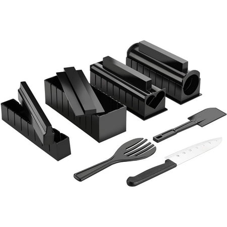 

Toma 11Pcs Sushi Making Kit Sushi Maker Kit with Sushi Cutter Sushi Rice Roll Mold Kitchen DIY Sushi Tool Set