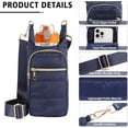 thumbnail image 5 of Water Bottle Holder with Strap Water Bottle Carrier Bag Quilted Puffer Sling Purse Crossbody Hydro Bag for Women Walking, 5 of 6