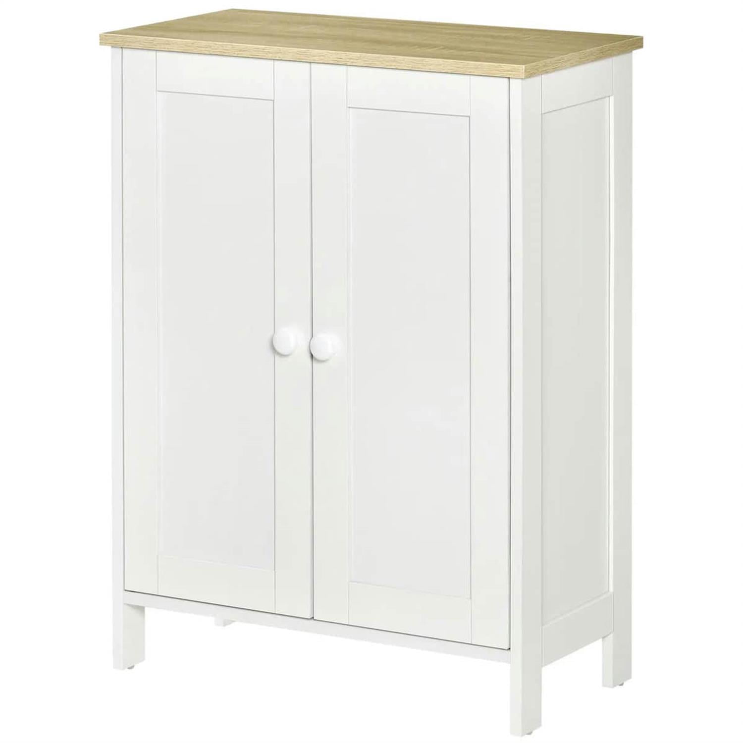 Demi Bonn 31" Storage Cabinet, Dual Door Cupboard with 2 Adjustable Shelves, Living Room, Bedroom, Hallway, Space-Saving Storage, White
