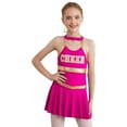 thumbnail image 2 of TTAO Robe de Ballet Sans Manches à Sequins pour Filles Enfants Robe de Danse Salsa Tango Rumba pour Jouer Cheerleading Rose Vif 16, 2 of 7
