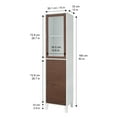 thumbnail image 3 of Teamson Home Tyler Modern Wooden Linen Tower Tall Storage Cabinet with Two Doors, Walnut/White, 3 of 6