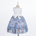 thumbnail image 2 of Cosplay Life Elegant Flower Dress for Girls Young Adults Fashion Bow Flower Waistline Kids Party Festival Ages 2-6 Years Old (BLUE, 2YRS), 2 of 6