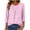Pink, variant on Women Striped 3/4 Sleeve Athletic Tunic Top Stretch Jersey Pullover for Activewear