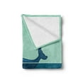thumbnail image 2 of Whale Soft Flannel Fleece Throw Blanket, Big Blue Whale Half of It Swimming on the top of Ocean Sea Life Image, Cozy Plush for Indoor and Outdoor Use, 70" x 90", Pale Blue and Dark Blue, by Ambesonne, 2 of 5