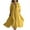 Yellow, variant on Kaemgyyd Boho Dresses for Women Cotton Linen Flowy Midi Dress Deep V Neck Lace up Half Sleeve Tiered Ruffle Fall Dresses