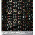 thumbnail image 1 of Soimoi Black Poly Georgette Fabric Joker Face & Colorful Arrow Printed Fabric 1 Yard 42 Inch Wide, 1 of 3