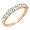 Aquamarine, variant on Collection Round Garnet & White Diamond Bridal Anniversary Wedding Band for Women (0.12 ctw, Color I-J, Clarity I1-I2) in 18K Rose Gold, Size 6.5